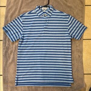 Peter Millar Blue and Light Blue Striped Polo Shirt